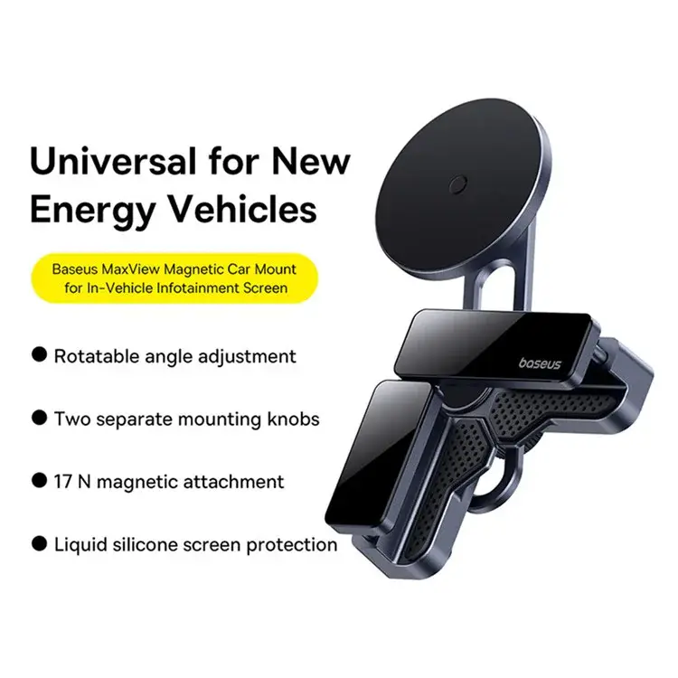 BASEUS MAXVIEW – SUPPORT MAGNÉTIQUE DE TÉLÉPHONE & TABLETTE – ALUMINIUM – ROTATIVE À 150 -RÉGLABLES