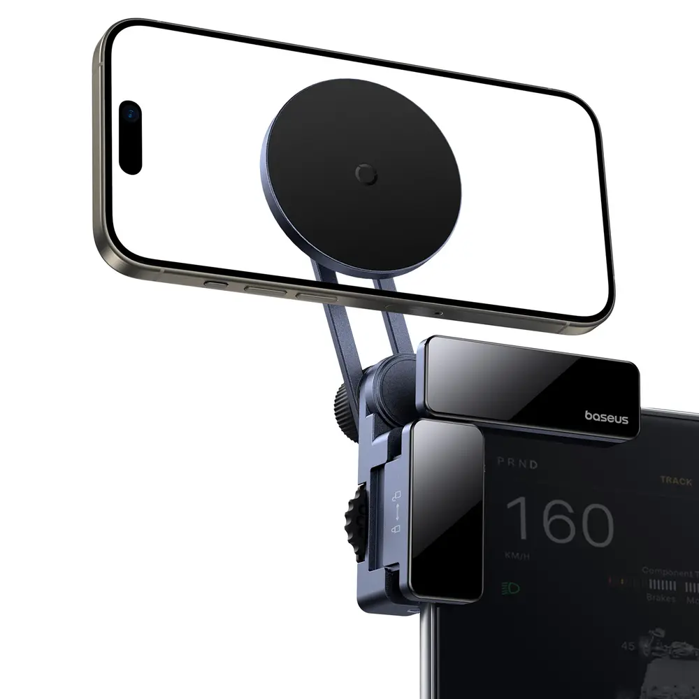 BASEUS MAXVIEW – SUPPORT MAGNÉTIQUE DE TÉLÉPHONE & TABLETTE – ALUMINIUM – ROTATIVE À 150 -RÉGLABLES
