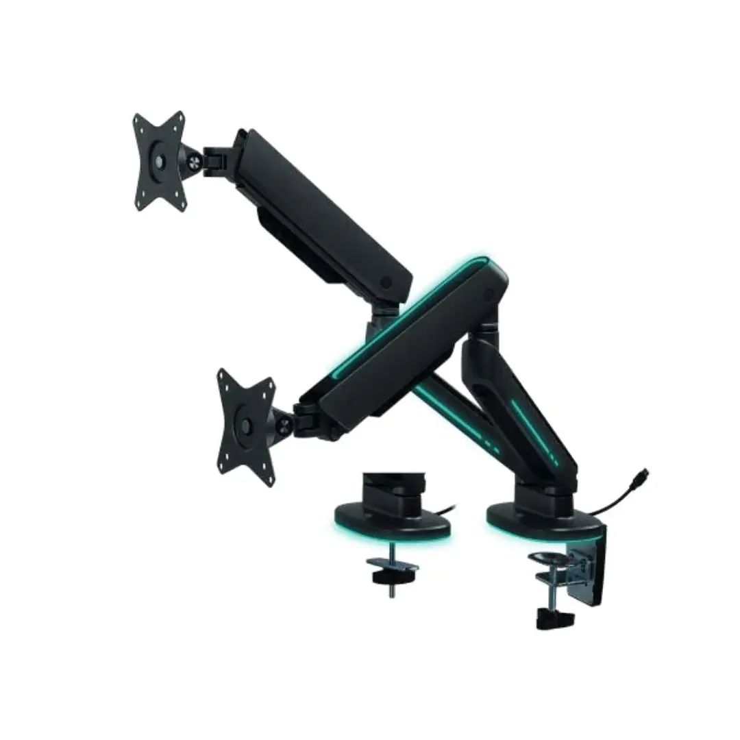 VORTEX VRX54-C024HL – SUPPORT DOUBLE ÉCRAN -17″ À 35″ – RGB – 2 x 15KG -FIXATION BUREAU -VESA 75/100