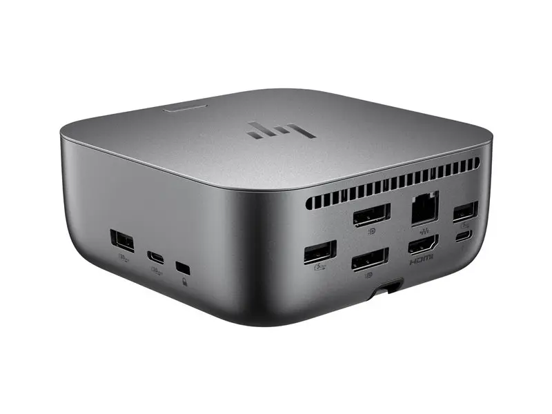 STATION D ACCUEIL HP THUNDERBOLT 4 G6 – 100 W – HDMI 2.1 – 2 X DISPLAYPORT 1.4 – RJ45 2.5 GB – 4 X USB TYPE C 40 GBPS – 2 X USB TYPE A 5 GBPS – NOIR