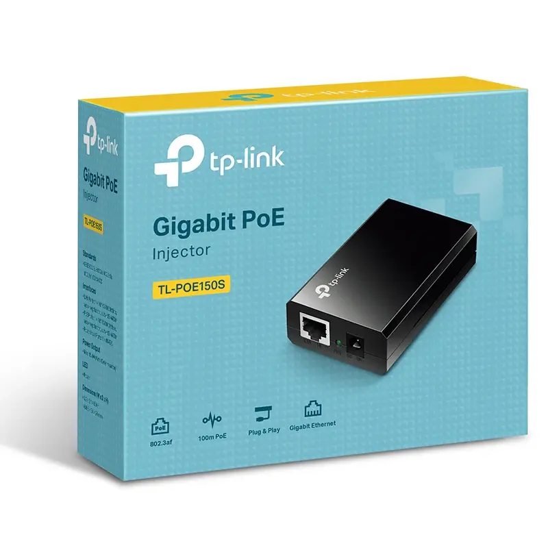 INJECTEUR TP-LINK GIGABIT POE TL-POE150S – 60W – LED INDICATOR – DISTANCE 100M – MOUNTABLE SUR MUR