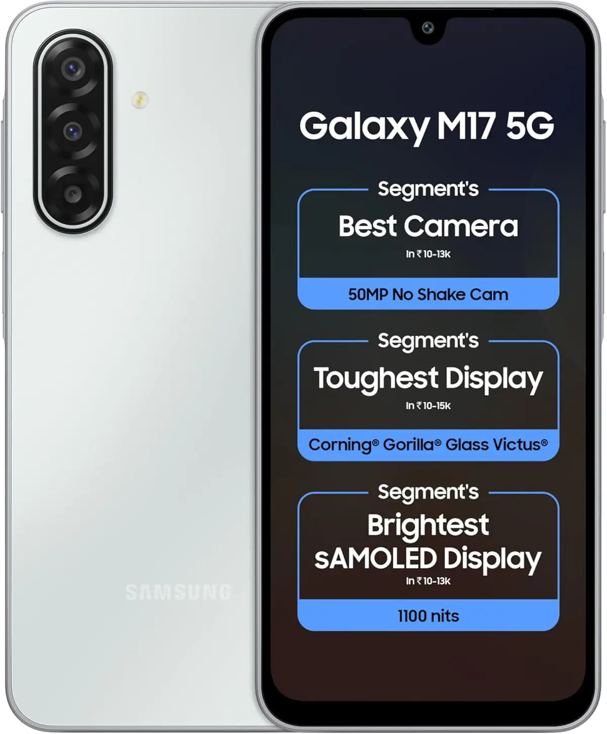 SAMSUNG GALAXY M17 5G – OCTA-CORE PERFORMANT – 4GO – 128 GO – DUAL SIM 5G – 6.6″ FHD+ – 6000 MAH – BLACK SM-M176B/DS