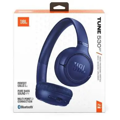 CASQUE JBL TUNE 530 BT – BLUETOOTH – SANS FIL -FAST CHARGING -PURE BASE – LÉGER & CONFORTABLE -NOIR/BLEU