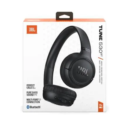 CASQUE JBL TUNE 530 BT – BLUETOOTH – SANS FIL -FAST CHARGING -PURE BASE – LÉGER & CONFORTABLE -NOIR/BLEU