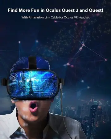 Cable OCULUS META QUEST 2 – TYPE-C 5M – PC VR LINK HAUTE VITESSE –