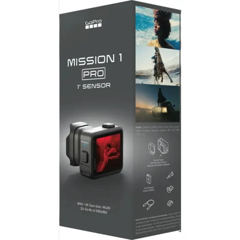 GOPRO MISSION 1 PRO – CAMÉRA D’ACTION 8K – CAPTEUR 1″ – ÉCRAN TACTILE – 8K 60 FPS – WIFI – BLUETOOTH – ÉTANCHE – BLACK