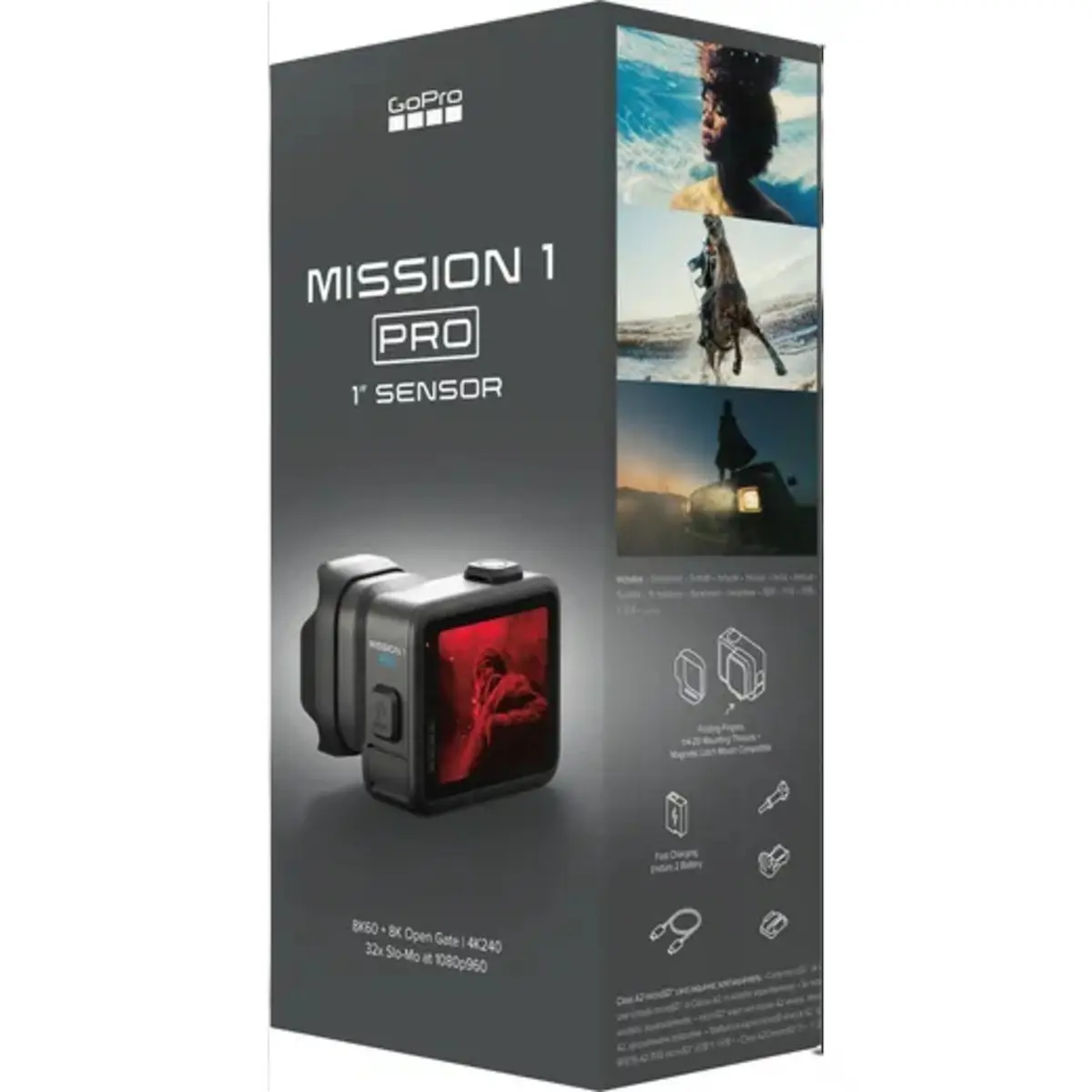 GOPRO MISSION 1 PRO – CAMÉRA D’ACTION 8K – CAPTEUR 1″ – ÉCRAN TACTILE – 8K 60 FPS – WIFI – BLUETOOTH – ÉTANCHE – BLACK