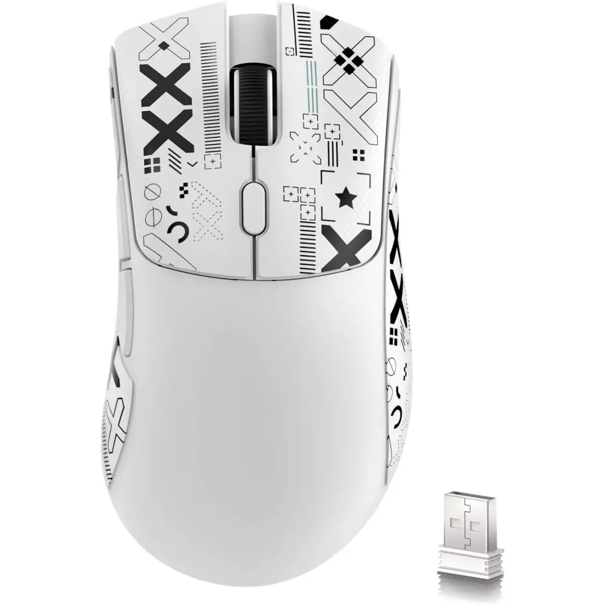 ATTACK SHARK R1 – R1-MOUSE – SOURIS FILAIRE & SANS FIL – BLUETOOTH 5.2- USB 2.4G – 6 BOUTONS – 18000 DPI – 1000HZ – WHITE