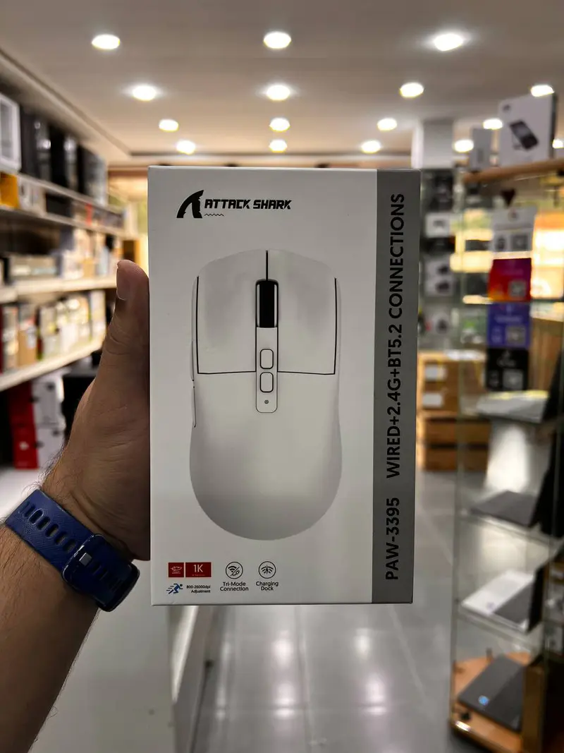 ATTACK SHARK R1 – R1-MOUSE – SOURIS FILAIRE & SANS FIL – BLUETOOTH 5.2- USB 2.4G – 6 BOUTONS – 18000 DPI – 1000HZ – BLACK