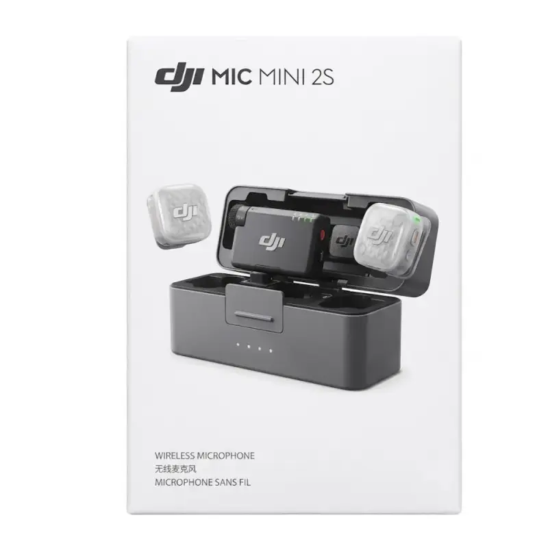 DJI MIC MINI 2S – MMICROPHONE SANS FIL COMPACT – (1 TX + 1 MOBILE RX + CHARGING CASE) – PORTÉE JUSQU’À 400M – NC – ENREGISTREMENT INTERNE 32-BIT FLOAT – BLACK