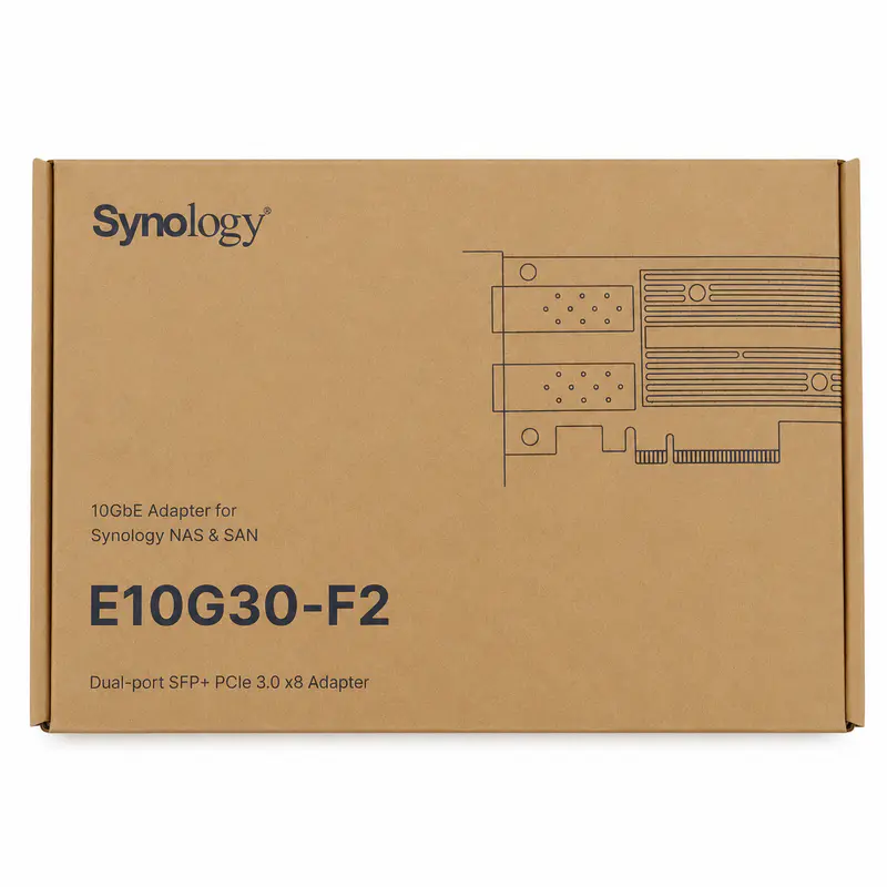 SYNOLOGY E10G30-F2 – D’EXTENSION RÉSEAU POUR NAS SYNOLOGY – DUAL SFP+ 10GBPS – PCIe 3.0 x8 – 2 X SFP+ 10GbE – ORIGINAL