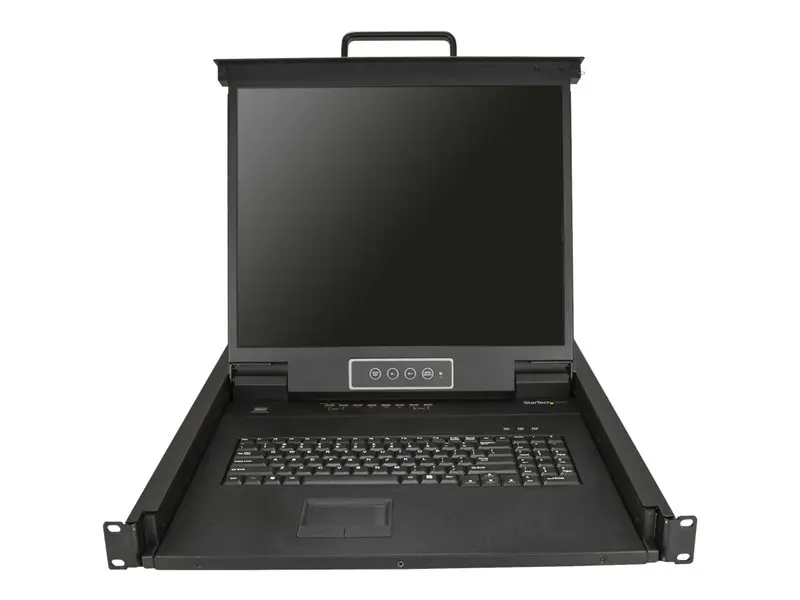 CONSOLE KVM STARTECH 19″ LCD RACKABLE – 8 PORTS – PS/2 & USB – VGA – 1280 X 1024 – 250 CD/M – 1U – 8 CABLES CONSOLE INCLUS – NOIR – ORIGINAL