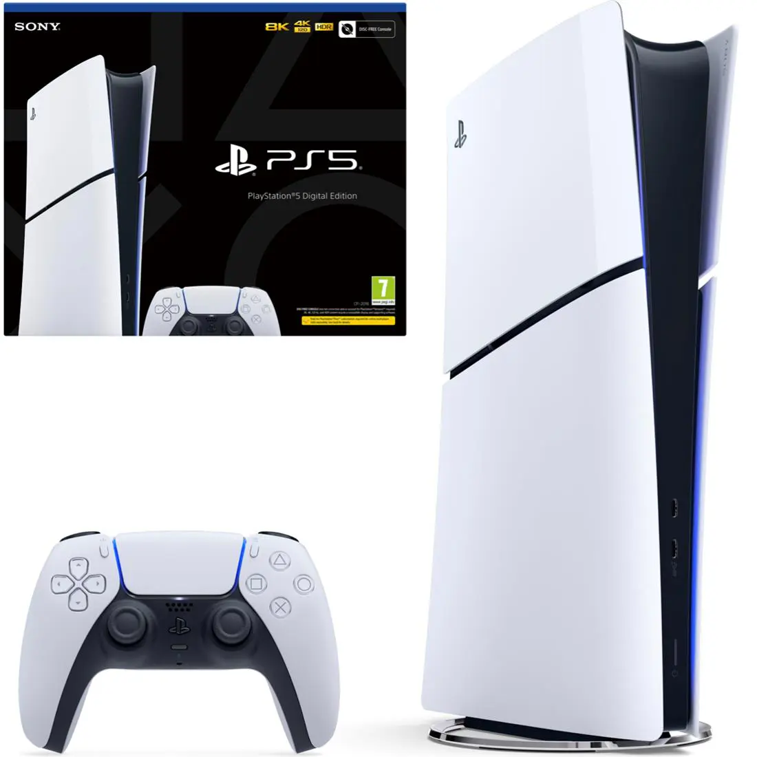 SONY PLAYSTATION PS5 SLIM DIGITAL EDITION – UHD 8K – UNE MANETTE – RYZEN – 16GB – 1TB – EUROPE