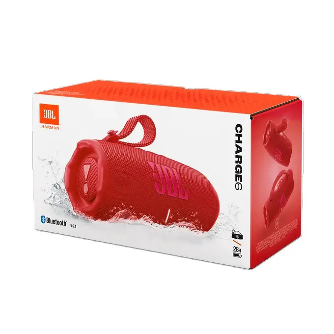 JBL CHARGE 6 NOIR – ENCEINTE NOMADE SANS FIL – 45 WATTS – BLUETOOTH 5.4 – ÉTANCHE IP68 – AUTONOMIE FORTE – POWERBANK – ROUGE & NOIR