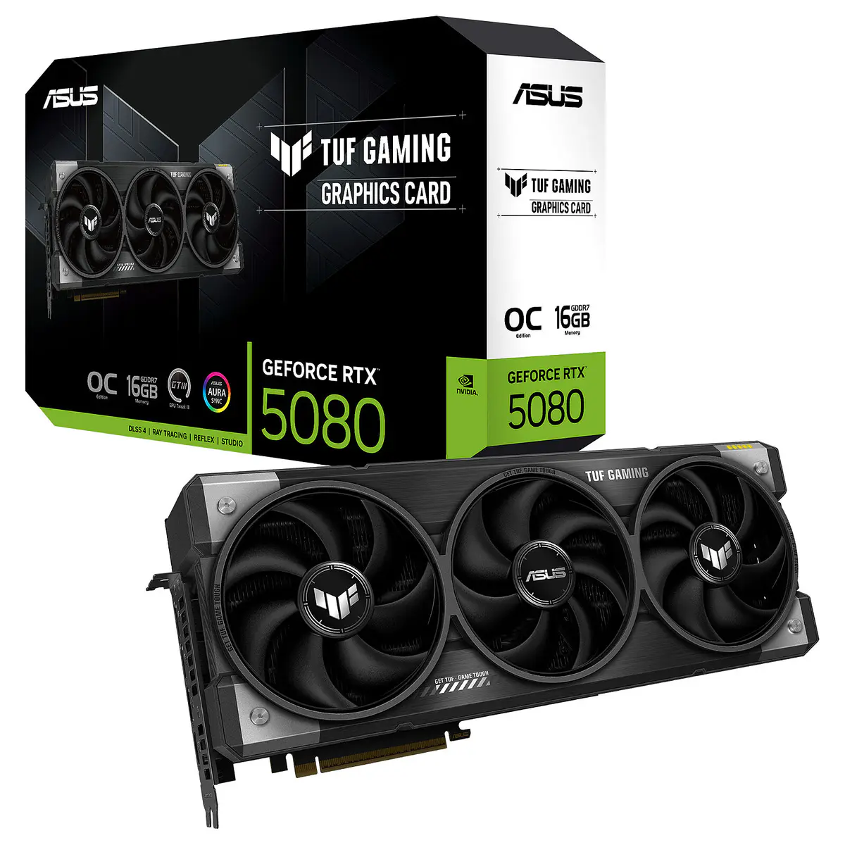 ASUS TUF GAMING GEFORCE RTX 5080 OC 16G – CARTE GRAPHIQUE – 16GO GDDR7 – PCIE 5.0 – 2X HDMI + 3X DP – AURA – BLACK