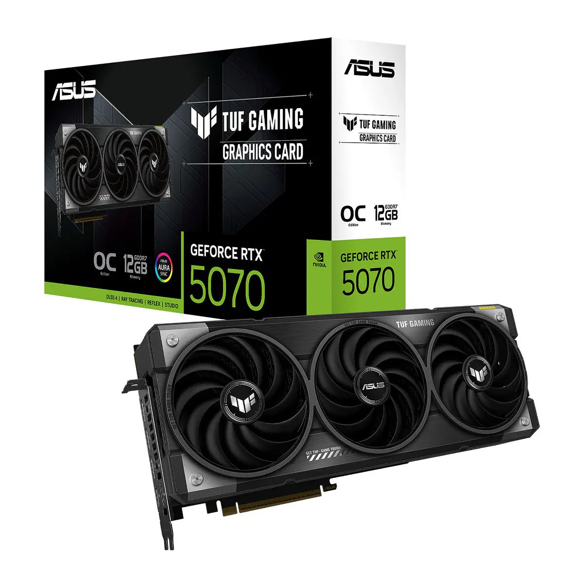 ASUS TUF GAMING GEFORCE RTX 5070 OC- 12GB GDDR7 – 192-BIT – PCI EXPRESS 5.0 – 2X HDMI 2.1B – 3X DISPLAYPORT 2.1B – DLSS 4 – BLACK