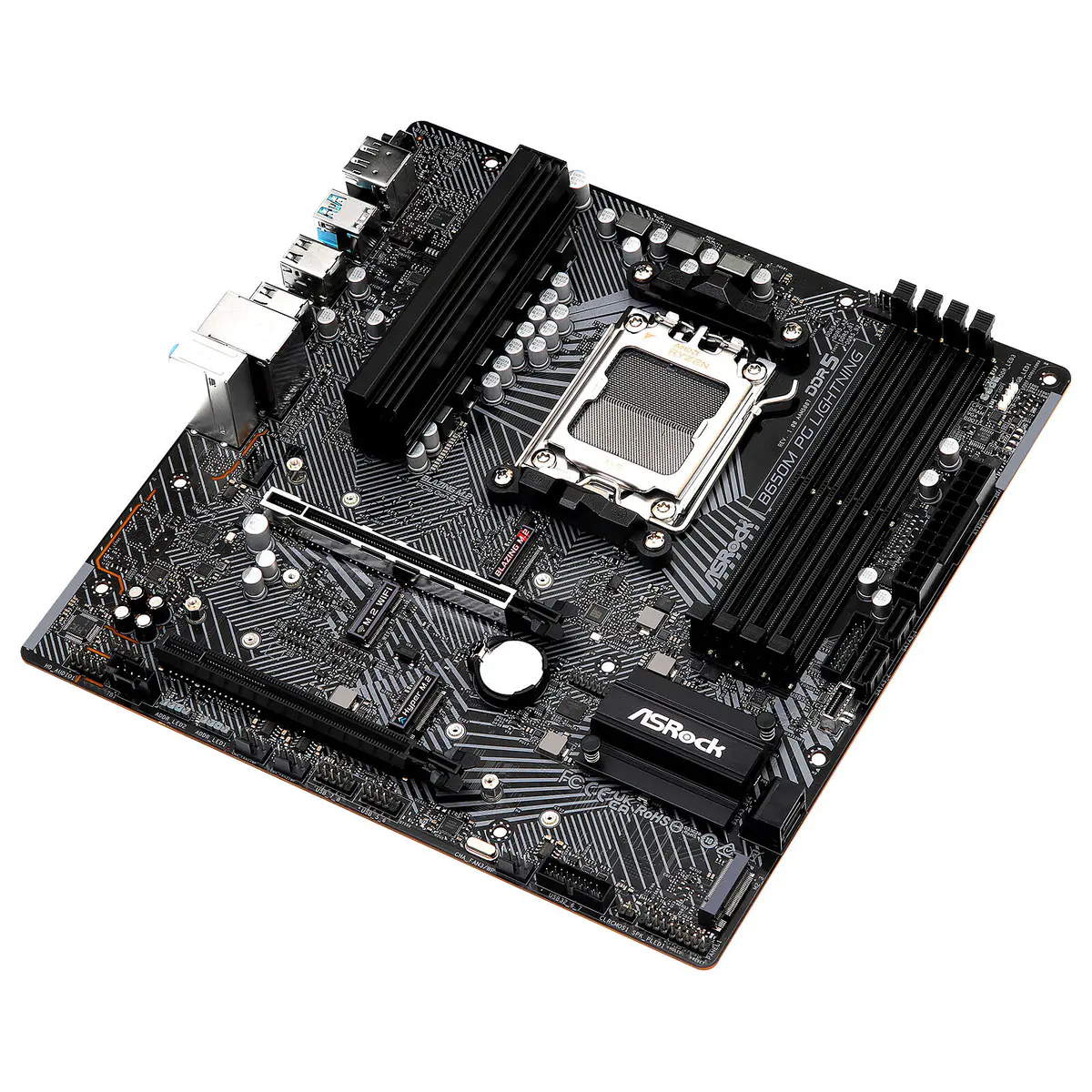 ASROCK B650M PG LIGHTNING – CARTE MÈRE MICRO-ATX – AMD B650 – SOCKET AM5 – DDR5 – PCIE 5.0 – M.2 – LAN 2.5 GBE – BLACK