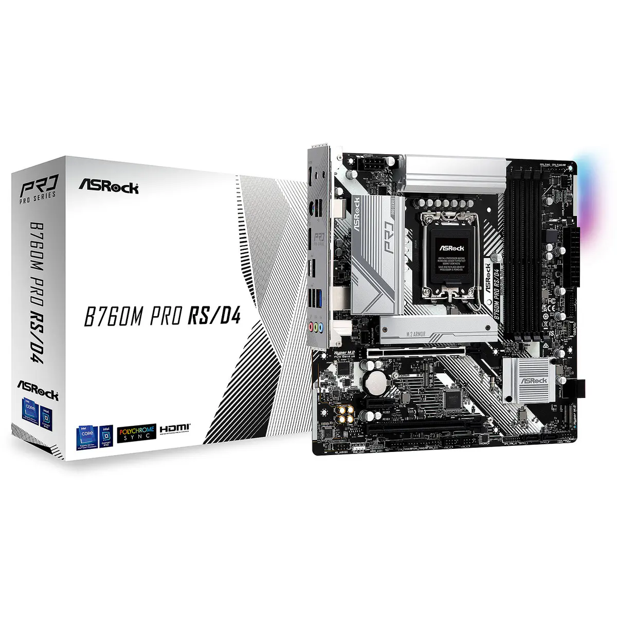 ASROCK B760M PRO RS/D4 – CARTE MÈRE GAMING – INTEL LGA 1700 – B760 – DDR4 – MICRO ATX – 2X M.2 PCIe 4.0 – 4X SATA 6GBPS – 2.5GBE LAN