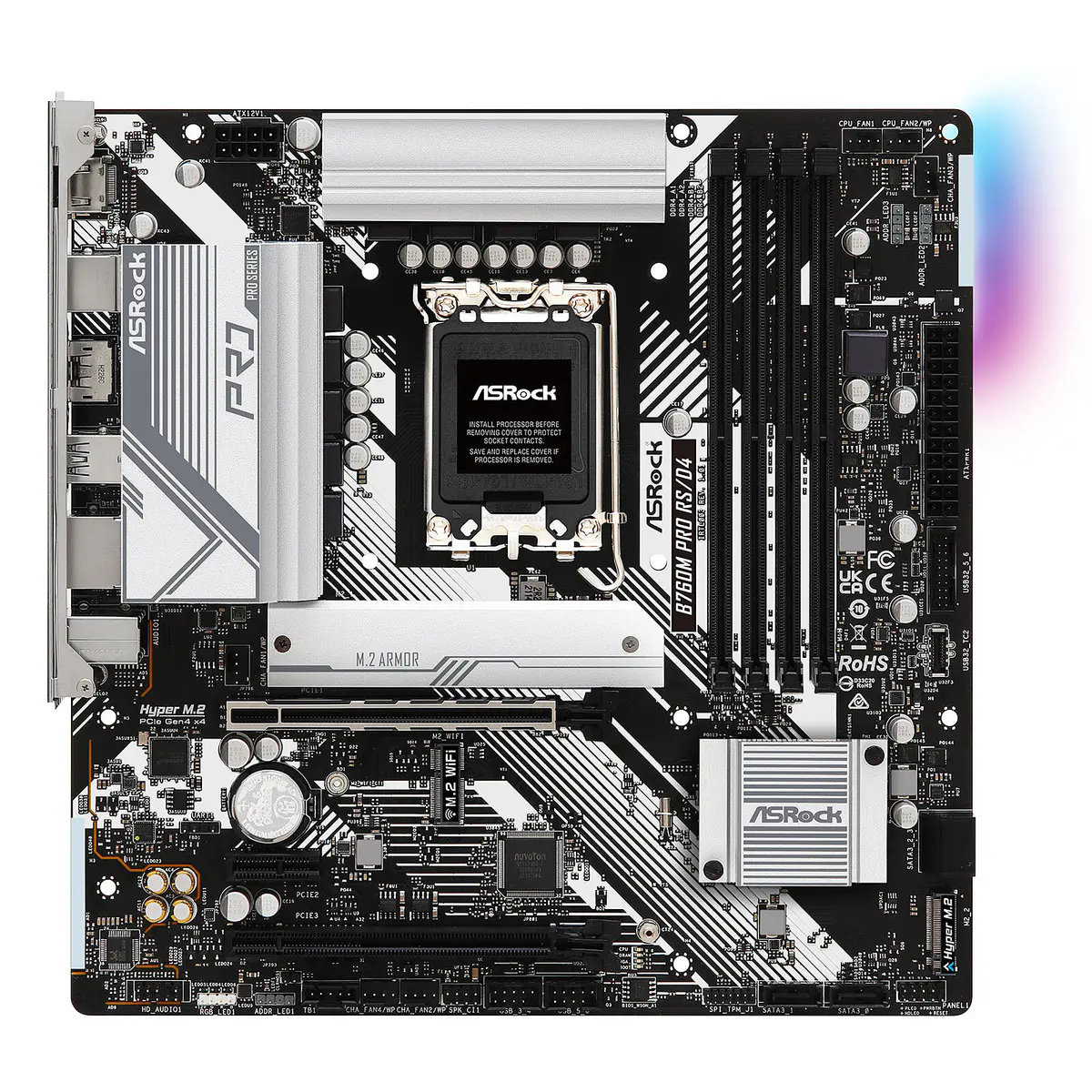 ASROCK B760M PRO RS/D4 – CARTE MÈRE GAMING – INTEL LGA 1700 – B760 – DDR4 – MICRO ATX – 2X M.2 PCIe 4.0 – 4X SATA 6GBPS – 2.5GBE LAN