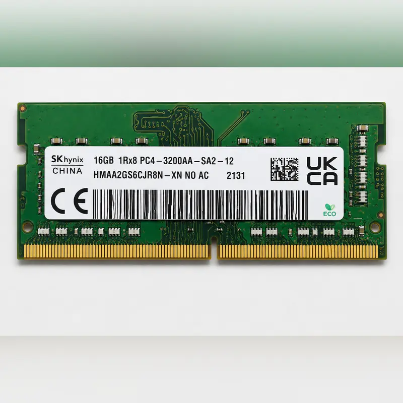 SK HYNIX RAM LAPTOP 16GB – DDR4 3200MHZ – SO-DIMM 260-PIN – PC4-25600 – 3200MHZ – 1RX8 – CL22 – 1.2V – ORIGINAL