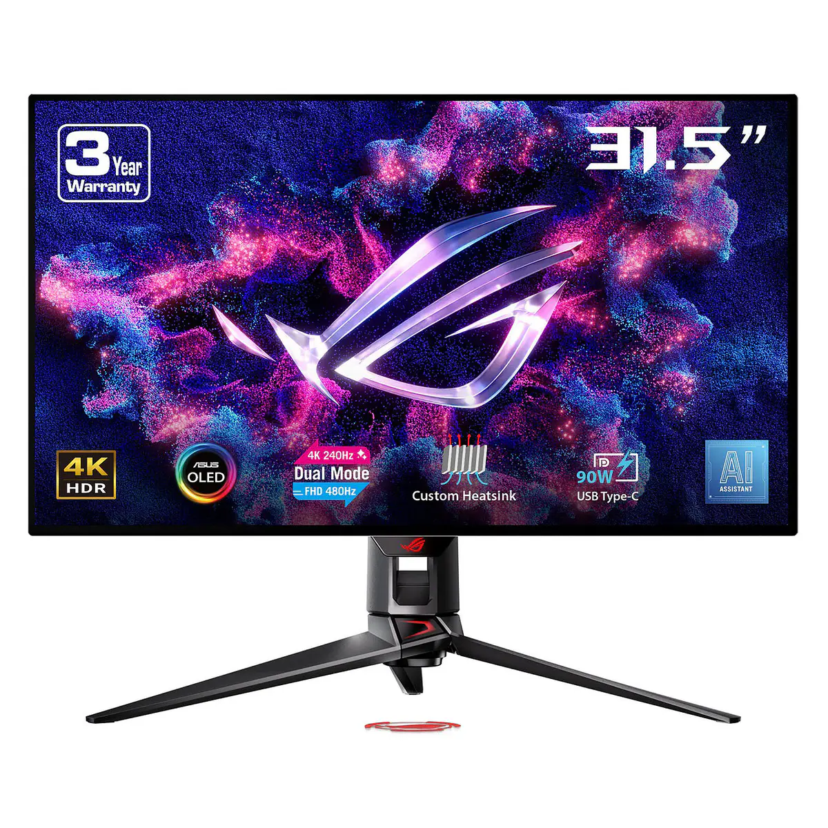 ASUS ROG SWIFT PG32UCDP – ECRAN GAMAING 31.5″ OLED – 4K 3840×2160 – 240HZ – 0.03MS – HDR TRUE BLACK 400 – G-SYNC / FREESYNC – BLACK