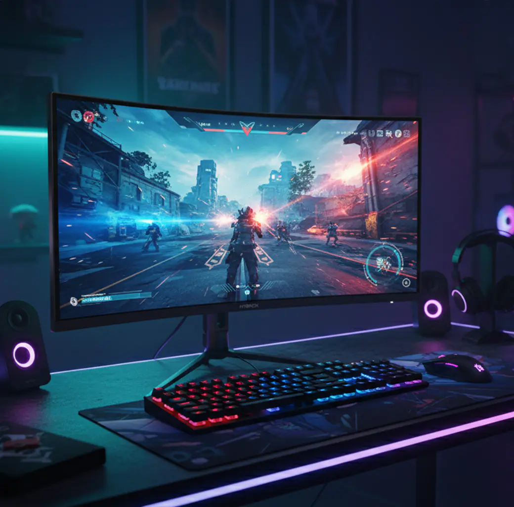 HYBROK LIGHT HG34WQHD – ECRAN GAMING ULTRAWIDE 34″ – 2K UWQHD – CURVED – DALL VA – 180HZ – 1MS – HDMI X2 – VGA – BLACK