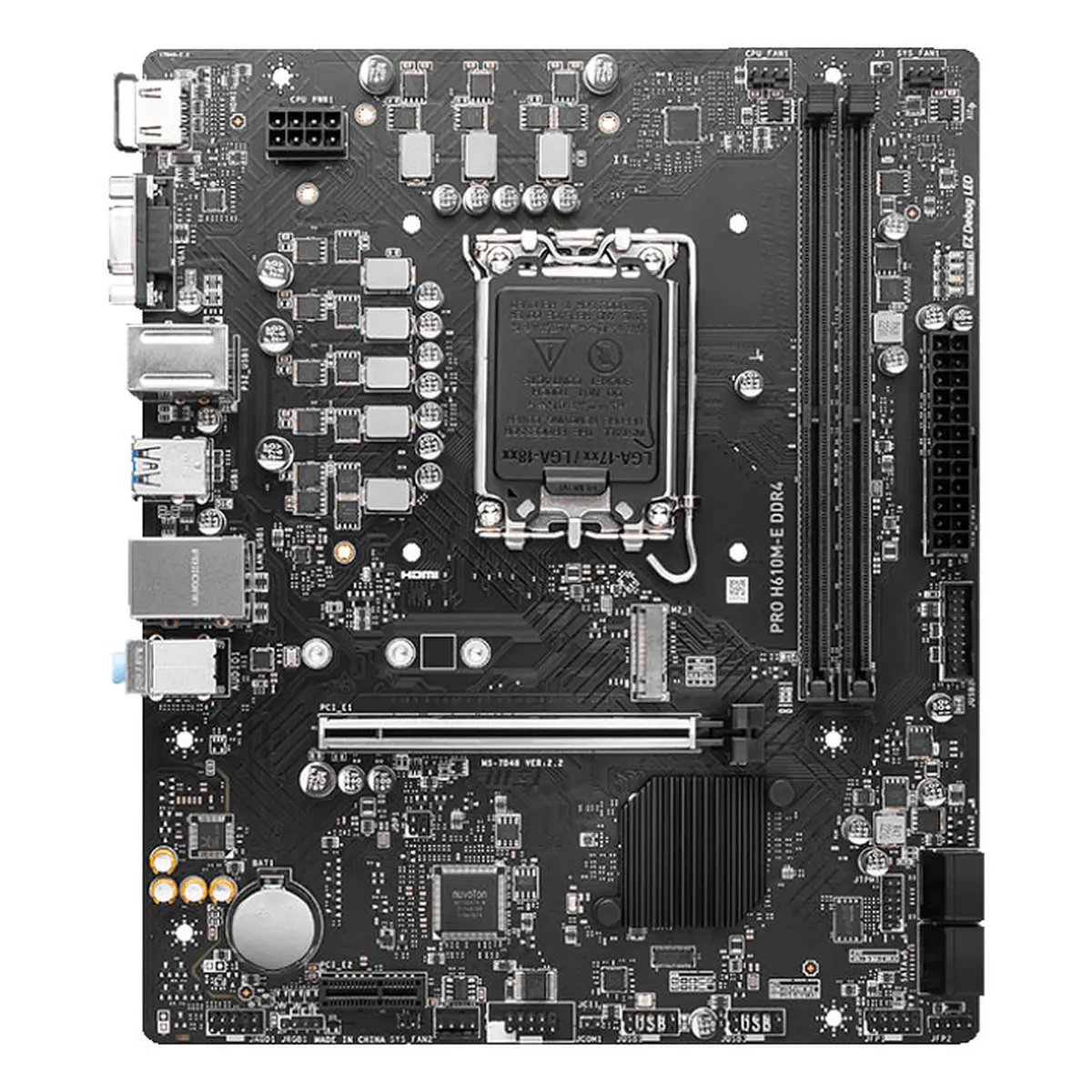 MSI PRO H610M-E DDR4 – Micro ATX Socket 1700 Intel H610 Express – 2x DDR4 – M.2 PCIe 3.0