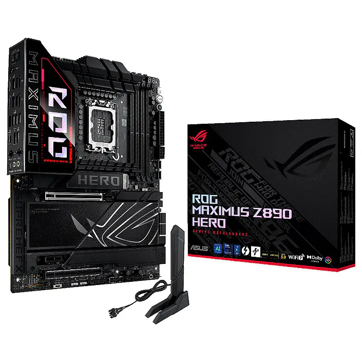 ASUS ROG MAXIMUS Z890 HERO – ATX SOCKET INTEL LGA1851 – 4X DDR5 – M.2 PCIe 5.0 – PCI-E 5.0 X16 – WIFI 7 – BLUETOOTH 5.4 – BLACK