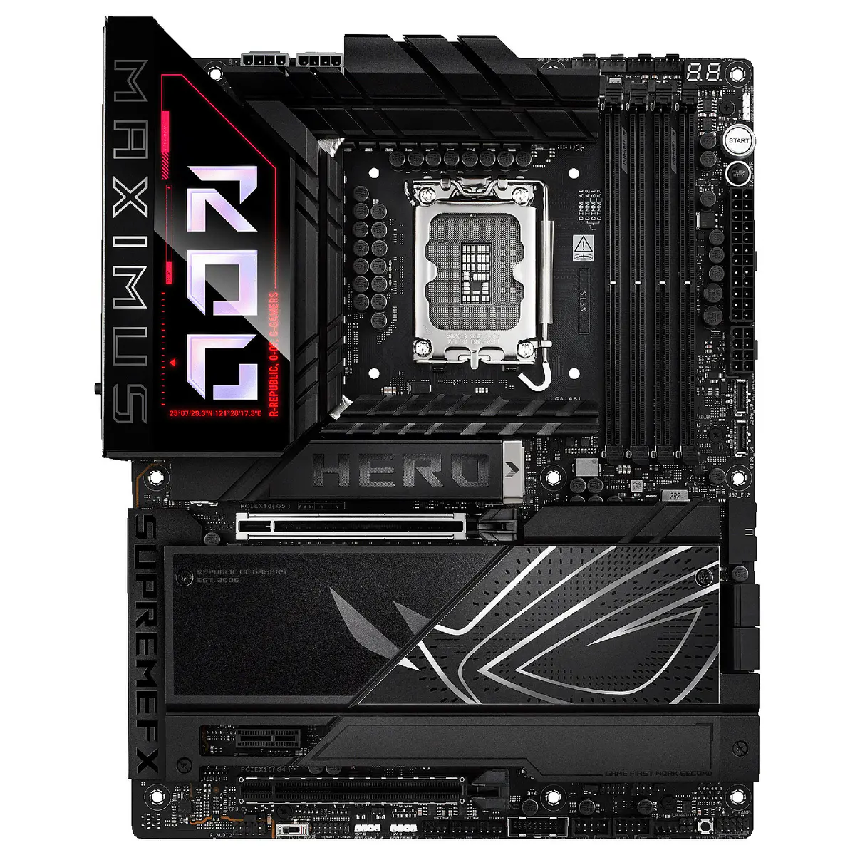 ASUS ROG MAXIMUS Z890 HERO – ATX SOCKET INTEL LGA1851 – 4X DDR5 – M.2 PCIe 5.0 – PCI-E 5.0 X16 – WIFI 7 – BLUETOOTH 5.4 – BLACK