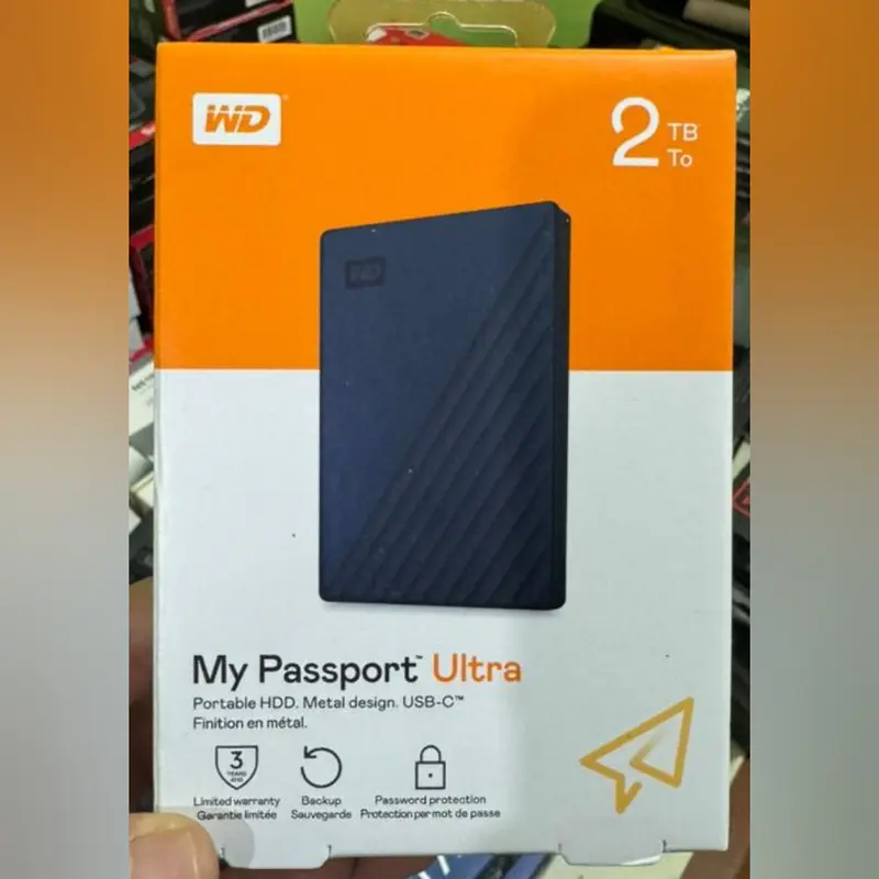 WD MY PASSPORT 2TB – DISQUE DUR EXTERNE HDD – USB 3.2 GEN 1 I USB 3.0 – BACKUP – ORIGINALE – BLACK