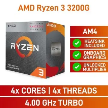 PROCESSEUR AMD RYZEN 3 3200G – AM4 – 4.0 GHZ – 4 CŒURS – 4 THREADS – RADEON VEGA 8 – VENTILO BOX