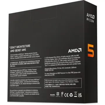 Processeur AMD RYZEN 5 9600X – SOCKET AM5 – 1006-COEURS – 12-THREADS – 4.7GHZ – 38MO CACHE 170W