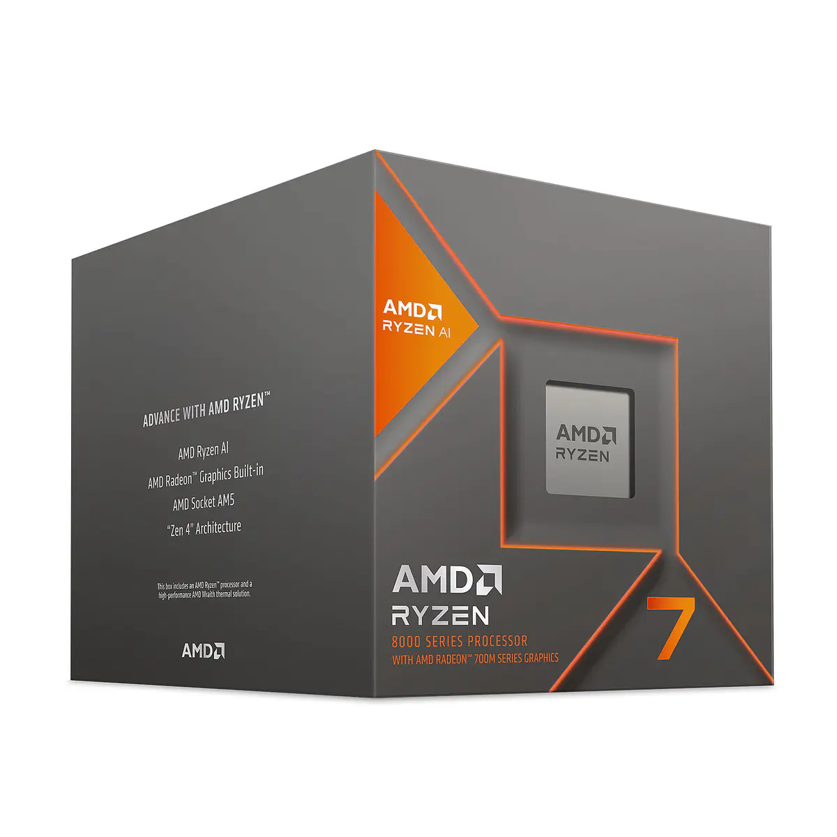 PROCESSEUR AMD RYZEN 7 8700G WRAITH SPIRE – 5.1 GHZ – 16Mo Cache – AMD ZEN 4 – AMD RADEON – 65 W