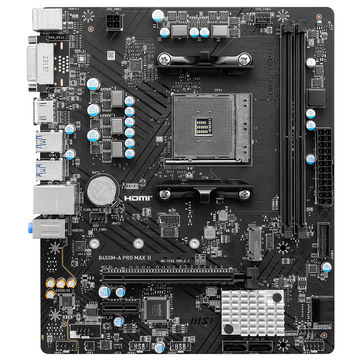 MSI B450M-A PRO MAX II – MICRO-ATX – AMD SOCKET – 2X DDR4 – M.2 PCIE 3.0 – USB 3.0 – PCI-E 3.0