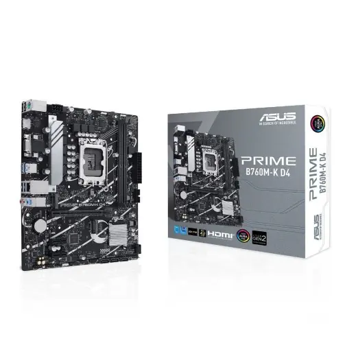 CARTE MÈRE ASUS PRIME B760M-K D4 – MICRO ATX – SOCKET LGA 1700 – DDR4 – PCIe 4.0 – M.2 – BLACK