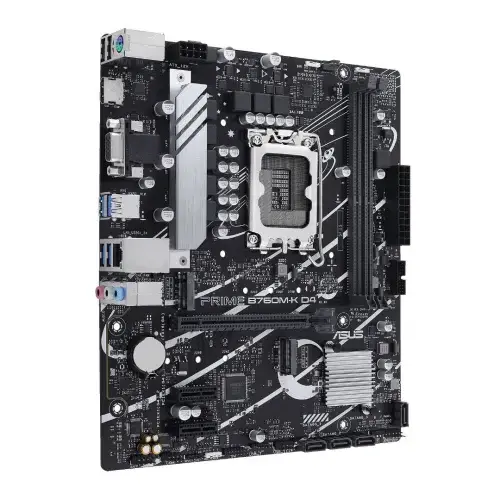 CARTE MÈRE ASUS PRIME B760M-K D4 – MICRO ATX – SOCKET LGA 1700 – DDR4 – PCIe 4.0 – M.2 – BLACK