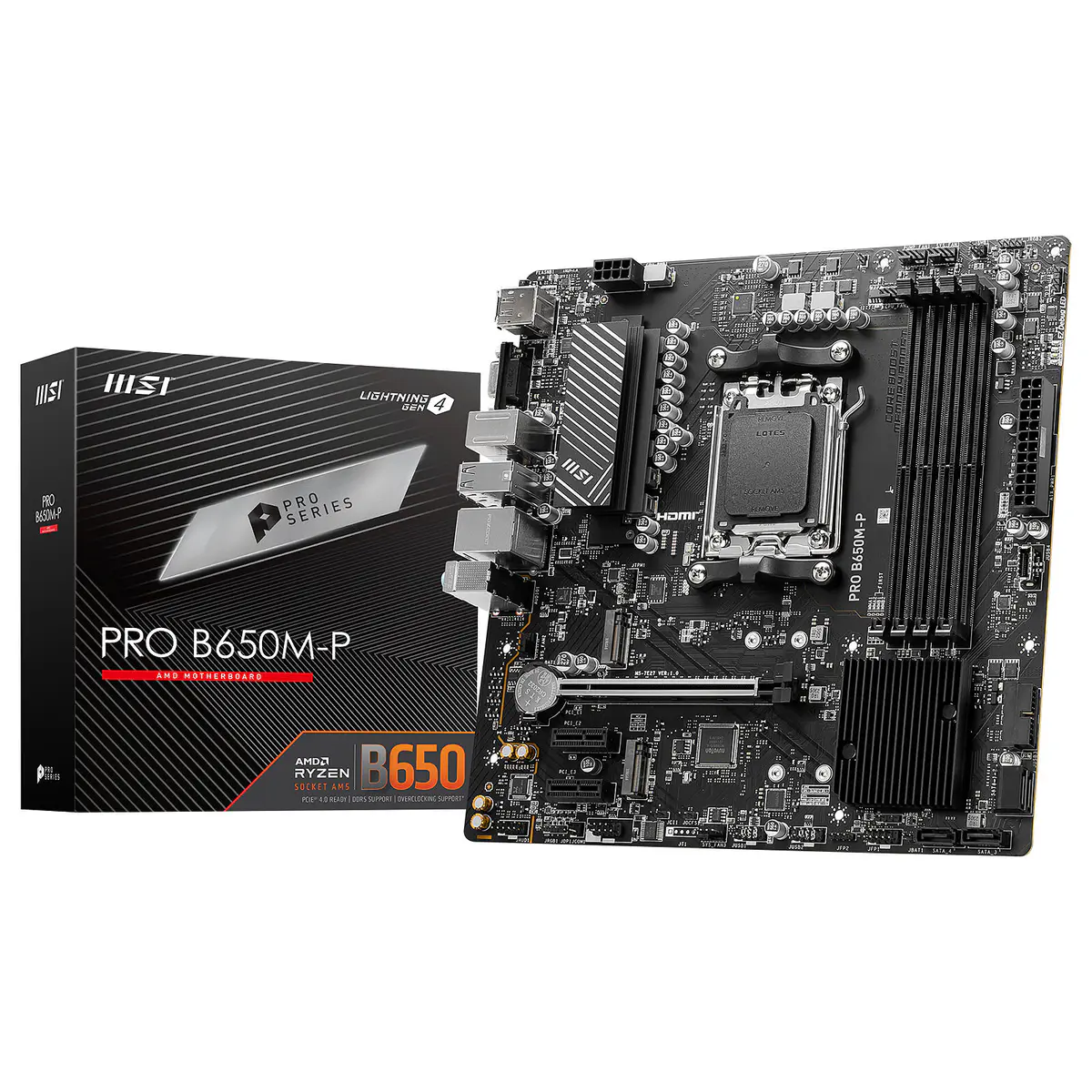 MSI PRO B650M-P – CARTE MÈRE MICRO-ATX – SOCKET AM5 – CHIPSET AMD B650 – DDR5 – M.2 – PCI EXPRESS – BLACK