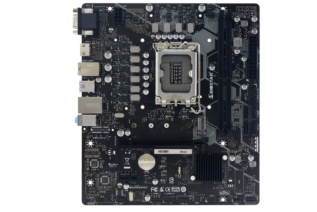 BIOSTAR H610 MHP – LGA 1700 – UATX – 2 X DDR4 – USB 3.2 – HDMI VGA – 1 X PCIe 3.0 –