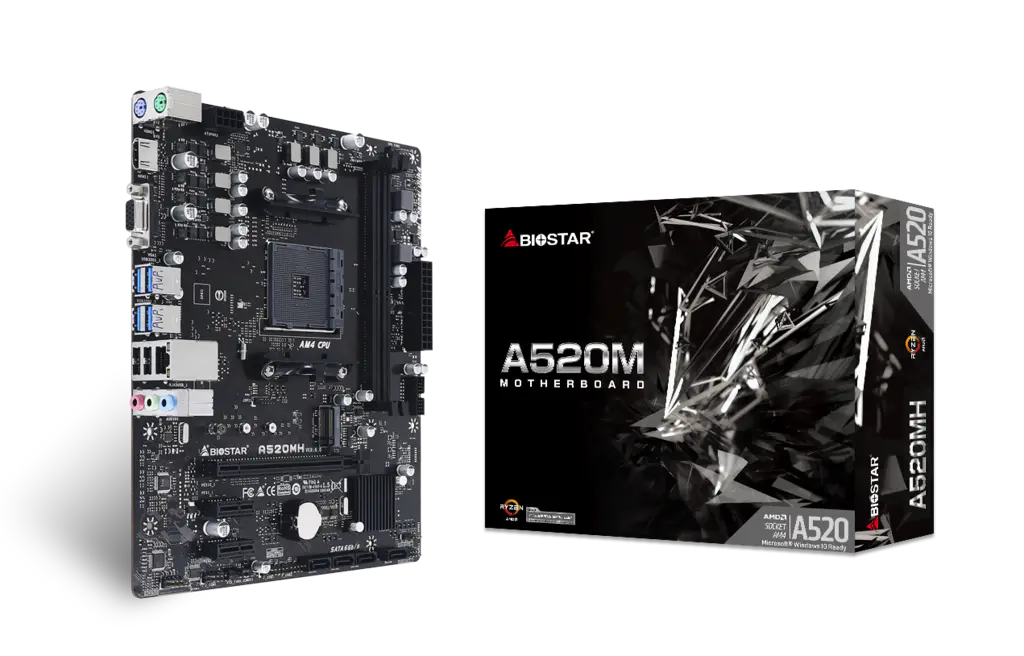 BIOSTAR A520 MT – AMD AM4 – UATX – 2 X DDR4 – USB 3.0 – HDMI – 1 X PCIe 3.0 –