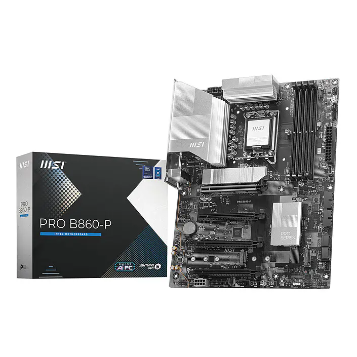 MSI PRO B860-P – CARTE MÈR ATX – INTEL LGA 1851- 4 X DDR5 – M.2 NVME – XMP 3.0 – HDMI/DP – BLACK