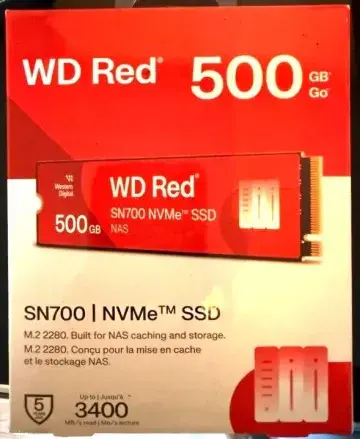 WESTERN DIGITAL SN700 – SSD M.2 RED 500GB – 2280 NVME PCIE 3.0 X4 – 3400 Mos -NAS & BAIE DE STOCKAGEHDD