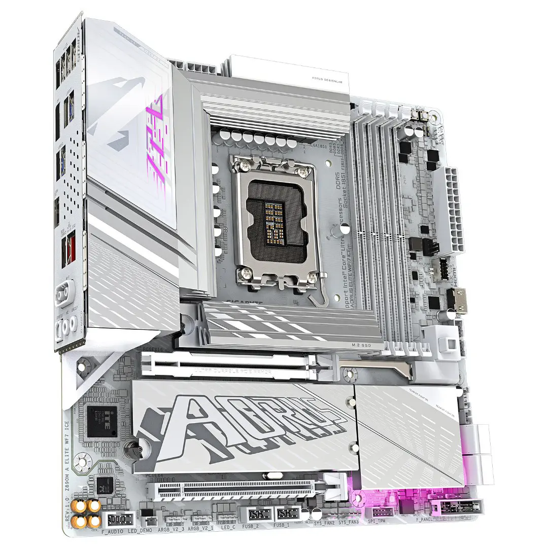 GIGABYTE Z890M AORUS ELITE WIFI7 ICE – MICRO ATX – SOCKET 1851 – WI-FI 7 -BLUETOOTH -4XDDR5 -M.2 5.0