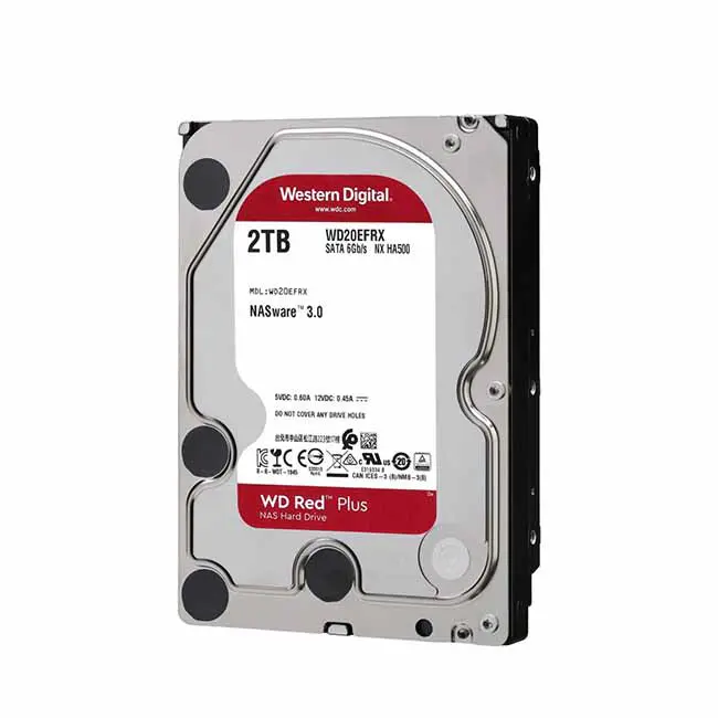 WD RED PLUS NAS WARE 2TB – DISQUE DUR HDD 3.5″ – 5400 RPM – SATA 6 GB/S – 64MB CACHE – WD20EFPX