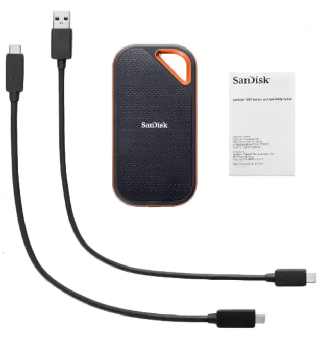SANDISK EXTREME PORTABLE 4TO SSD – DISQUE DURE EXTERNE – TYPE-C USB 3.2 – LECTURE JUSQU’À 1050 MO/S