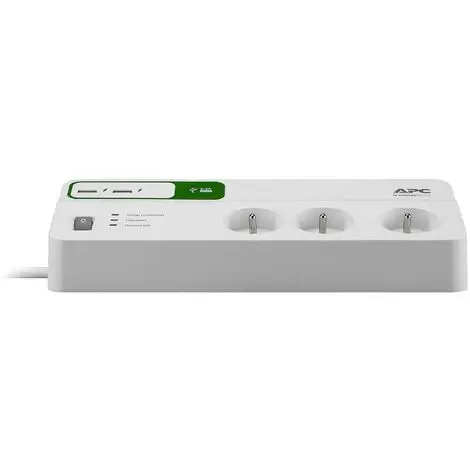 MULTIPRISE PARASURTENSEUR APC ESSENTIAL SURGEARREST – 6 PRISES – 2 PORTS USB 5V 2,4A – 230V – 2M – BLANC – ORIGINAL