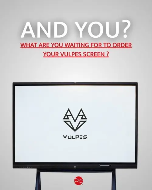 ECRAN INTERACTIF VULPES 75″ – 4K ULTRA HD TACTILE – 8GO – 256GO SSD + SUPPORT – SANS OPS – WIN11 – BLACK