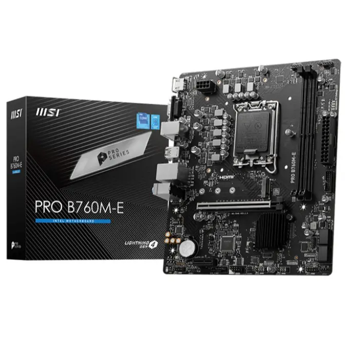 MSI PRO B760M-E DDR5 – CARTE MERE MICRO-ATX – DDR5 – PCIE 4.0 – LGA 1700 – BLACK
