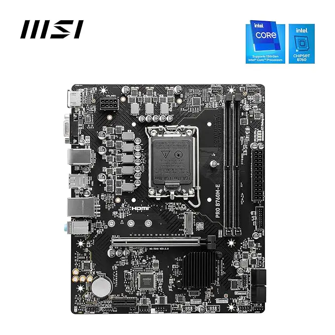 MSI PRO B760M-E DDR5 – CARTE MERE MICRO-ATX – DDR5 – PCIE 4.0 – LGA 1700 – BLACK