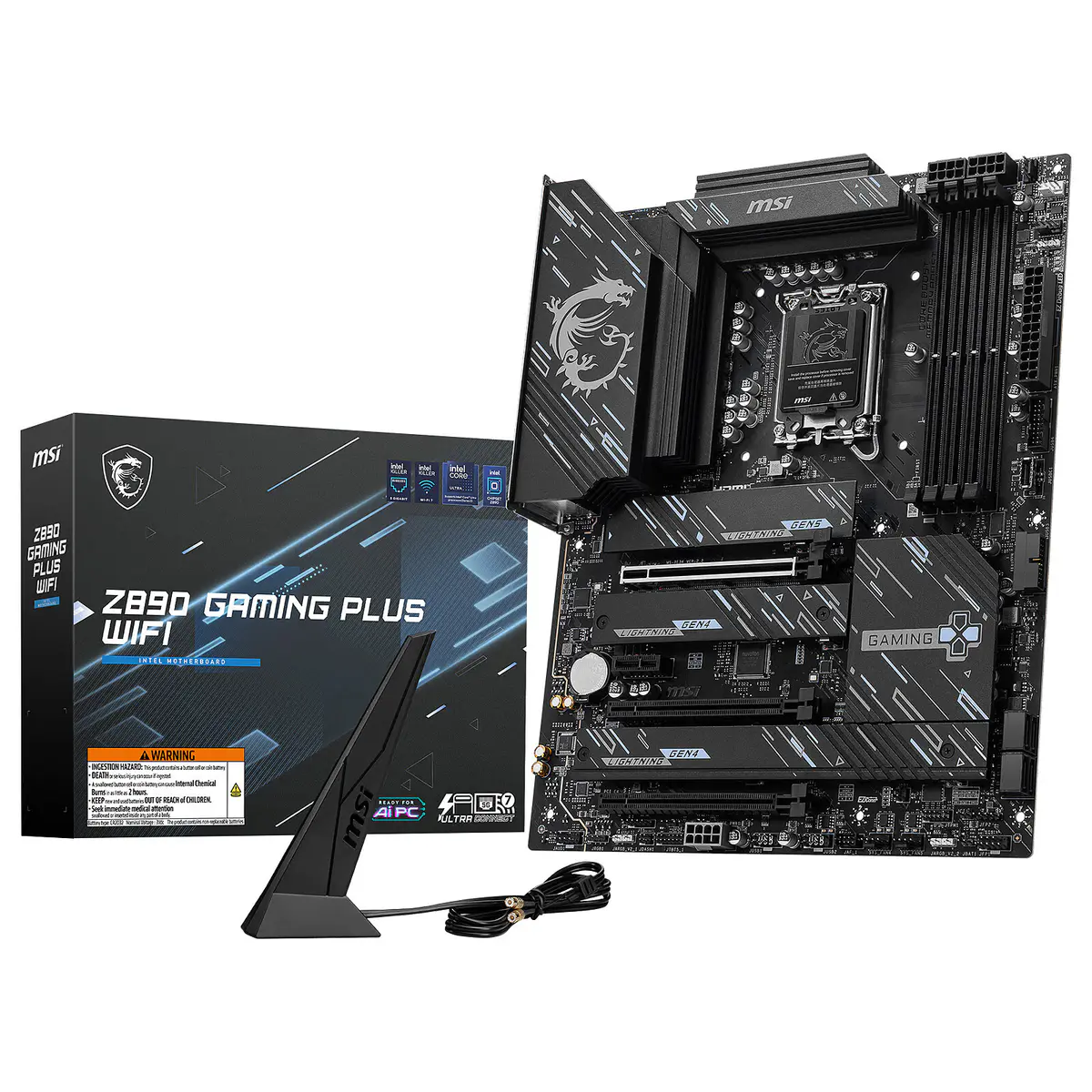 MSI Z890 GAMING PLUS WIFI – ATX SOCKET 1851 – Intel Z890 – 4X DDR5 – M.2 PCIE 5.0 – WI-FI 7 – LAN 5G
