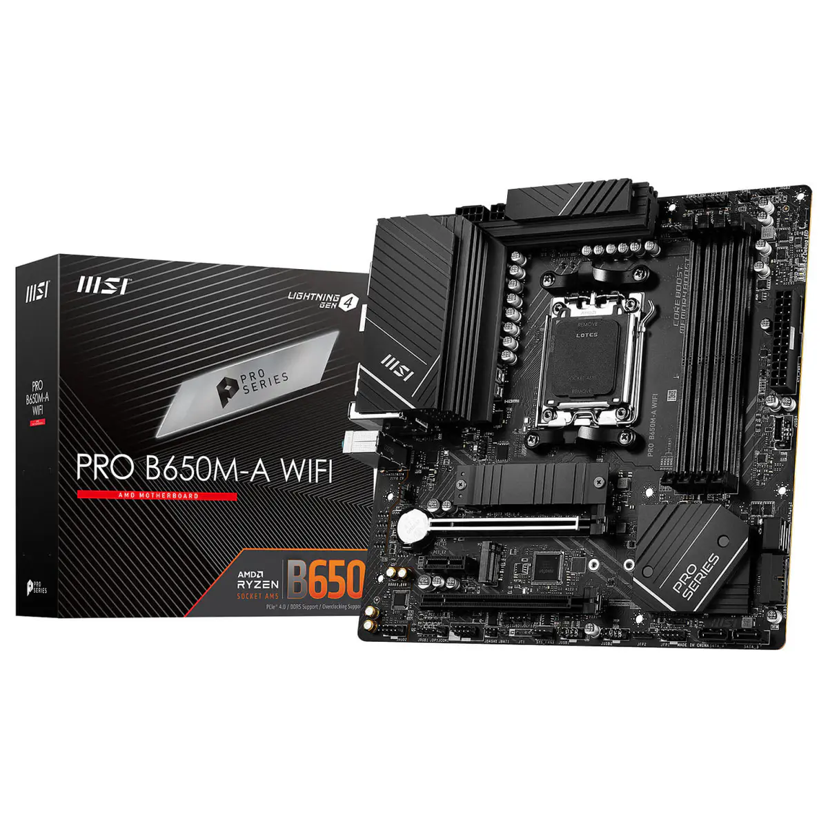 MSI PRO B650M-A WIFI – MICRO ATX AM5 – 4X DDR5 – M.2 PCIE 4.0 – PCIE 4.0 – LAN 2.5 GBE – WI-FI 6E